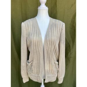 Vintage Valentino Boutique Beige Knit Cardigan